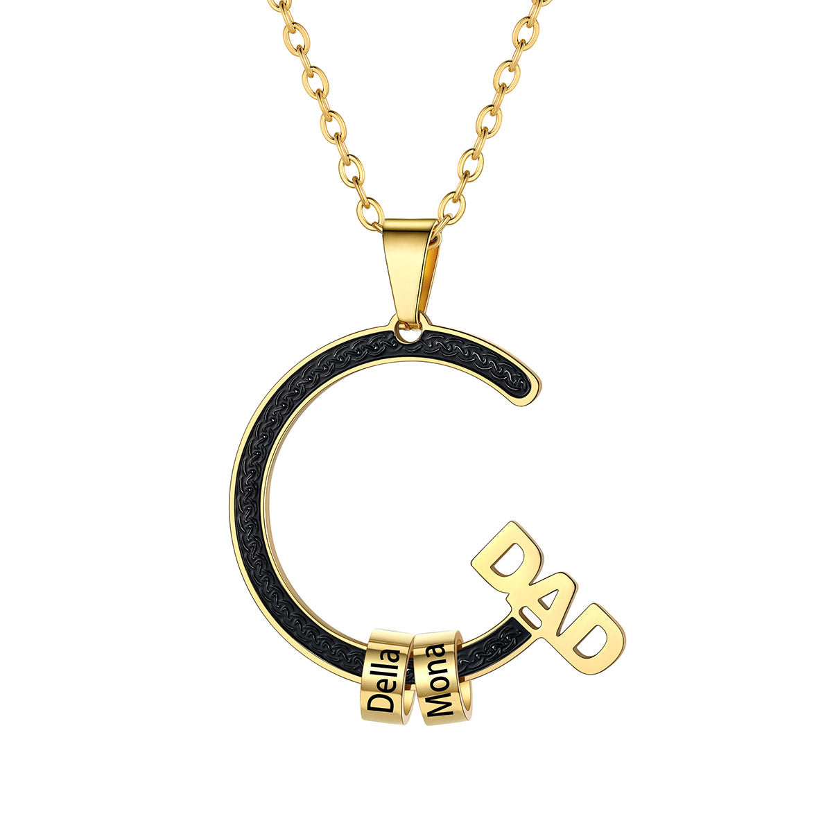 Personalized 1-5 Names Beads Necklace for Dad