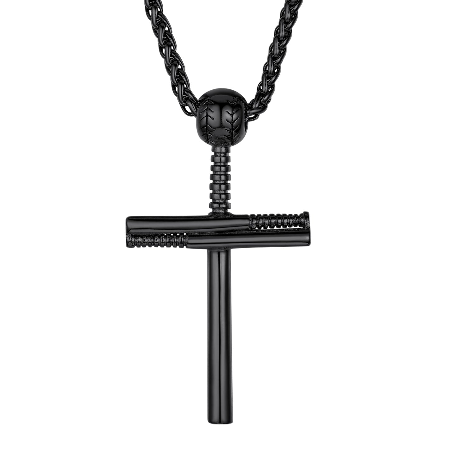 Baseball Bat Cross Necklace Sport Pendant for
