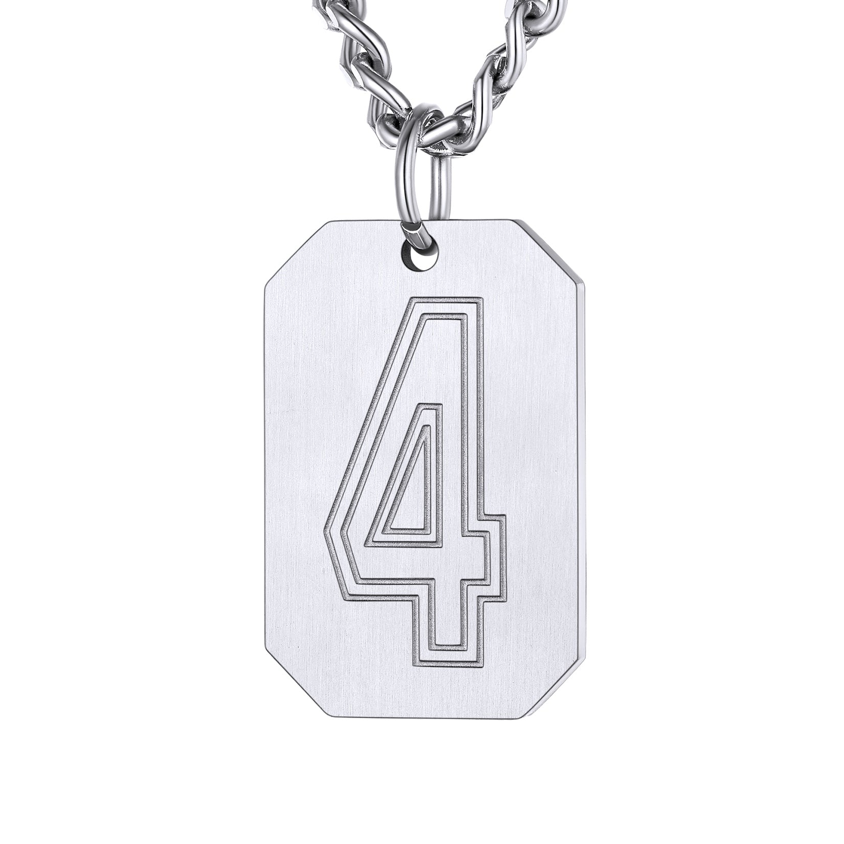 Custom Baseball Jersey Number Dog Tag Necklace for Sport