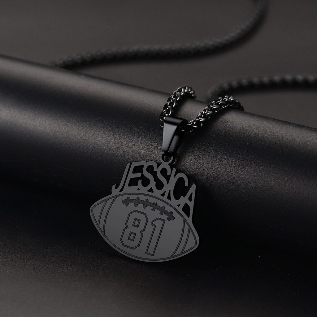 Custom Sports Necklace Name Tag With Jersey Number for Fans Athlete