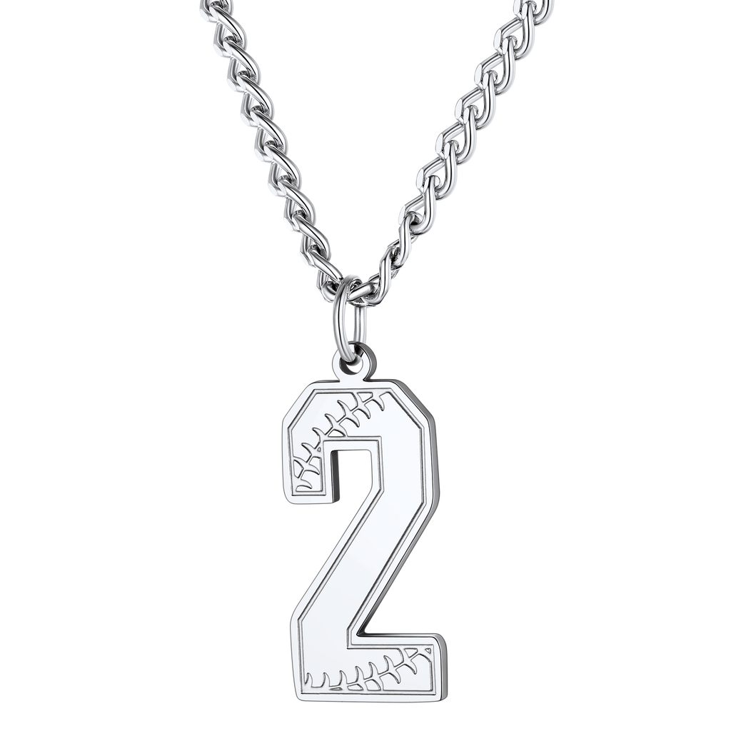 Custom Baseball Jersey Number Pendant Necklace for
