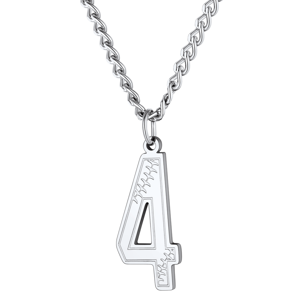 Custom Baseball Jersey Number Pendant Necklace for