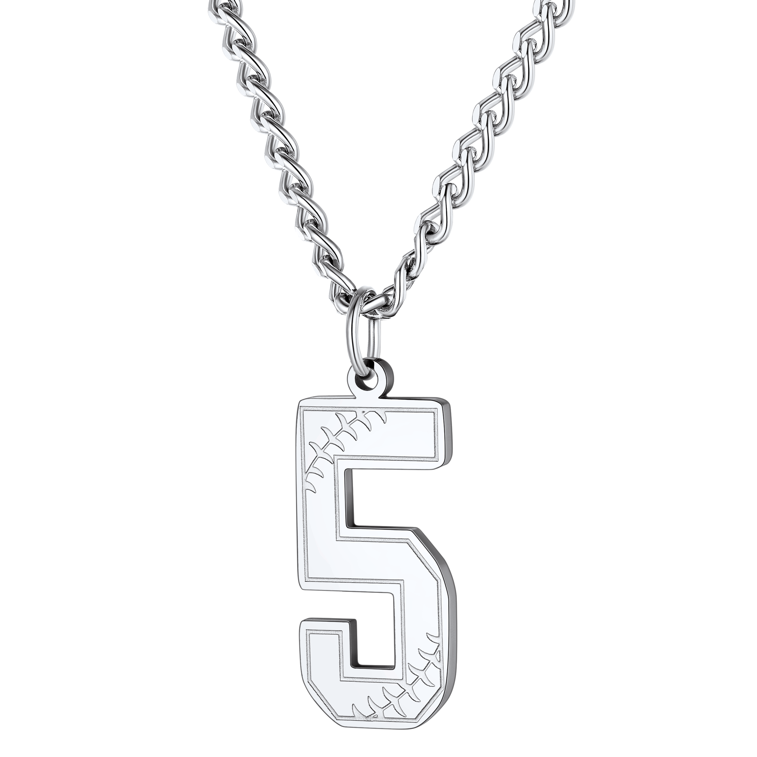 Custom Baseball Jersey Number Pendant Necklace for