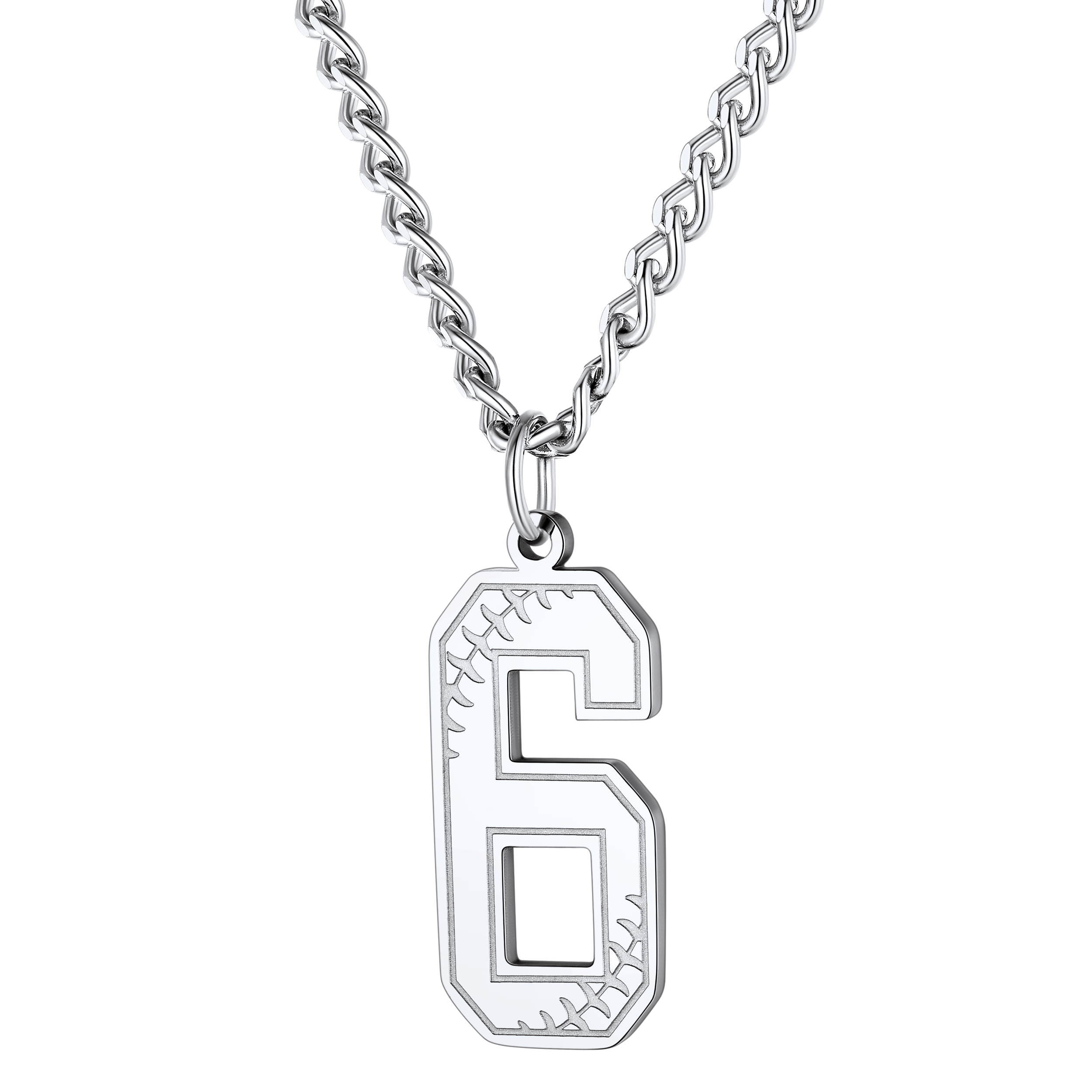 Custom Baseball Jersey Number Pendant Necklace for
