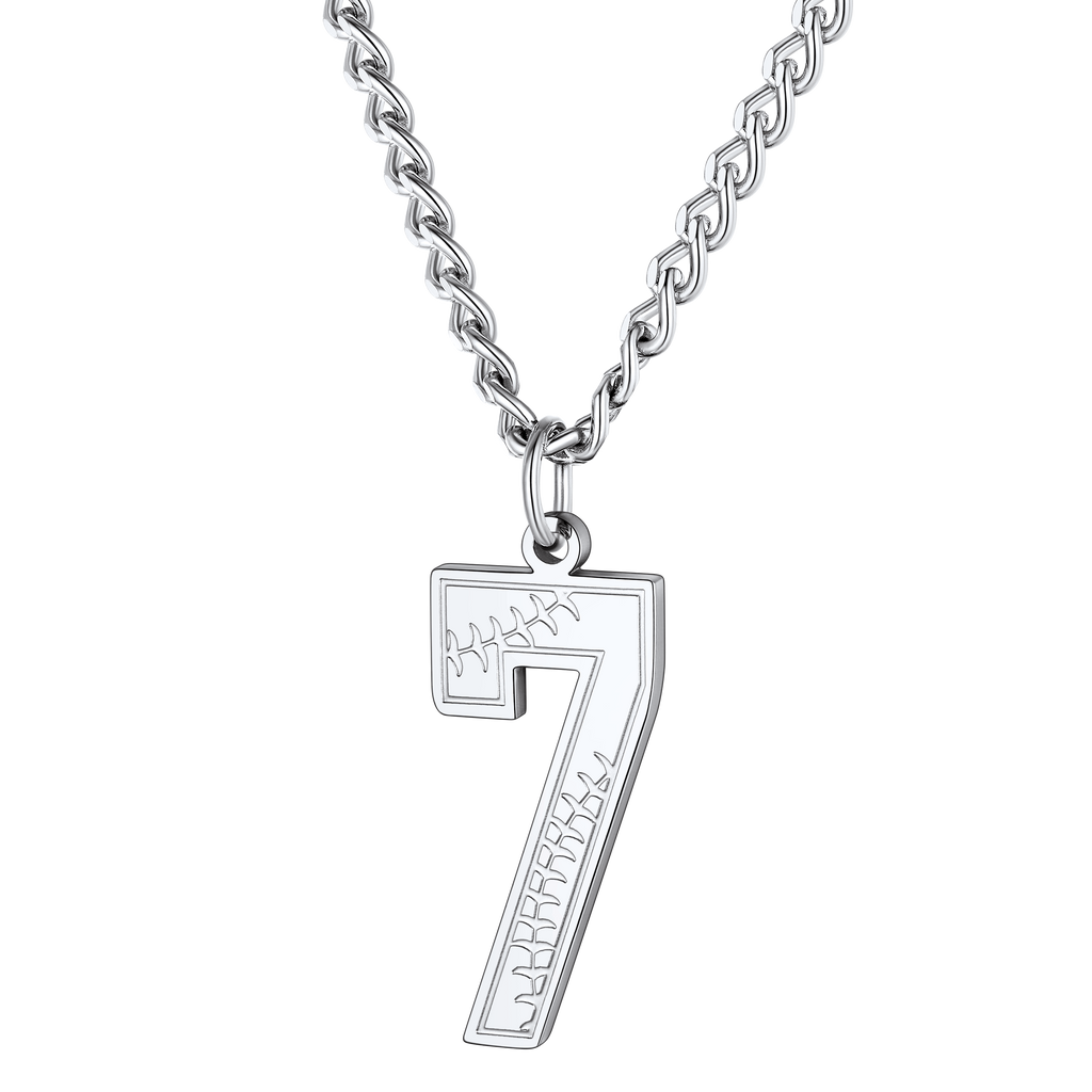Custom Baseball Jersey Number Pendant Necklace for