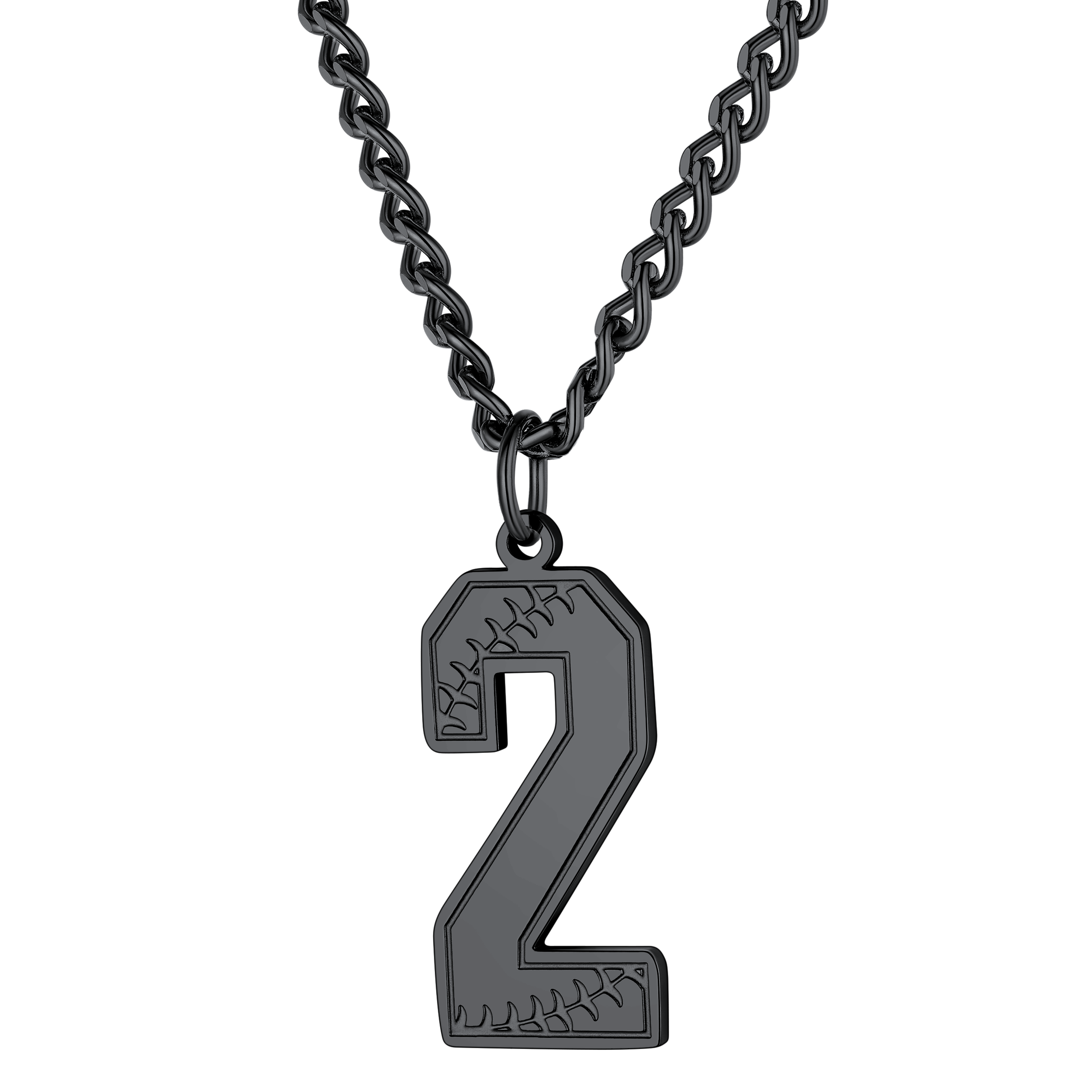 Custom Baseball Jersey Number Pendant Necklace for