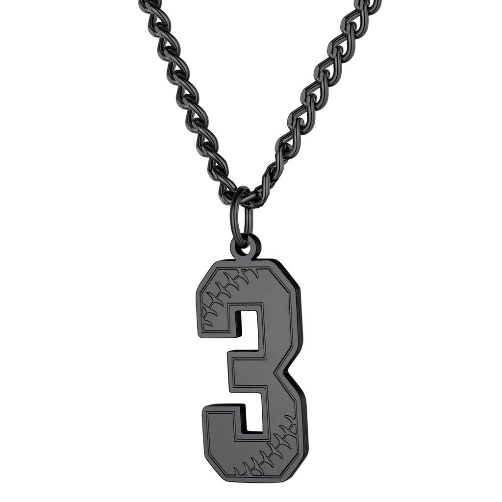 Custom Baseball Jersey Number Pendant Necklace for
