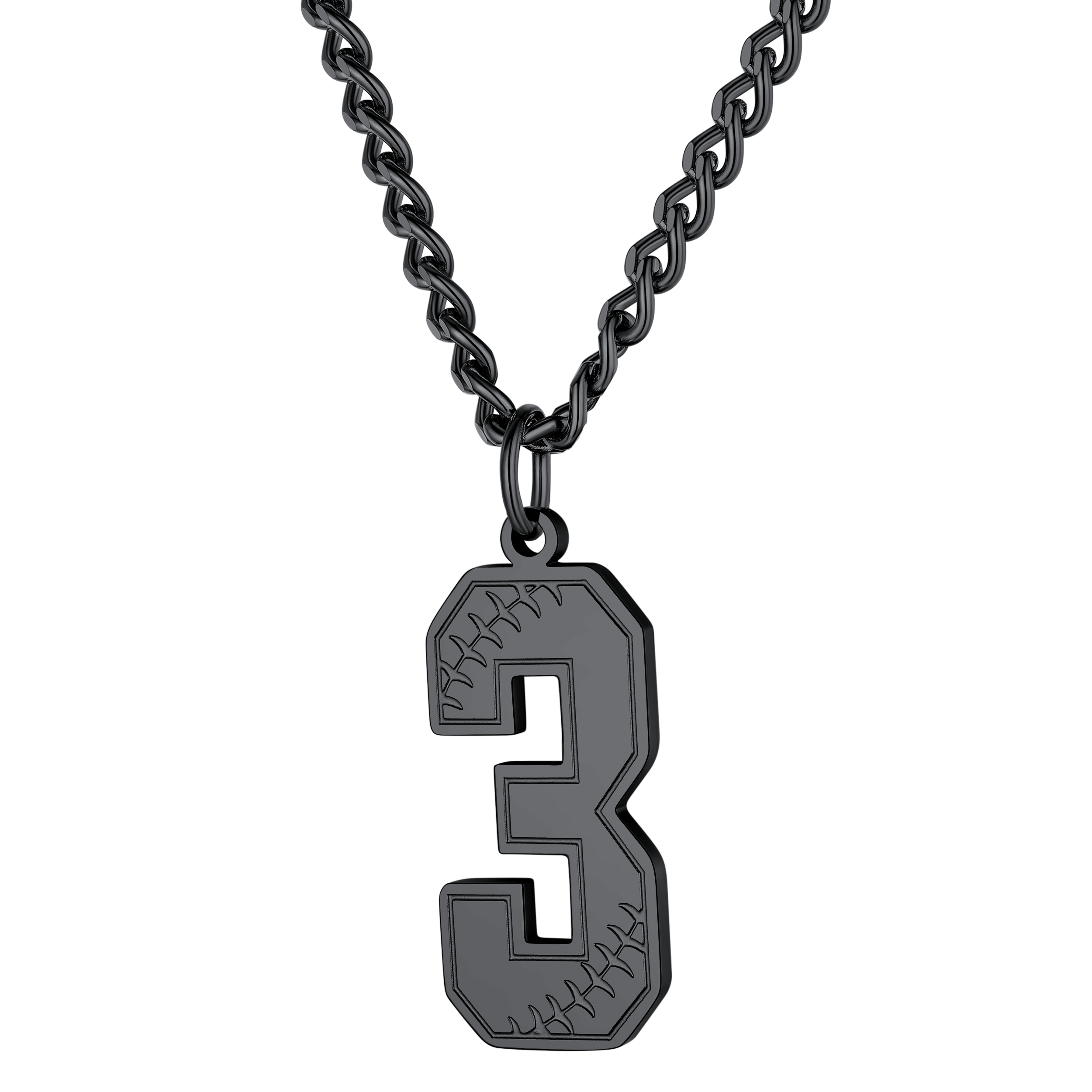 Custom Baseball Jersey Number Pendant Necklace for
