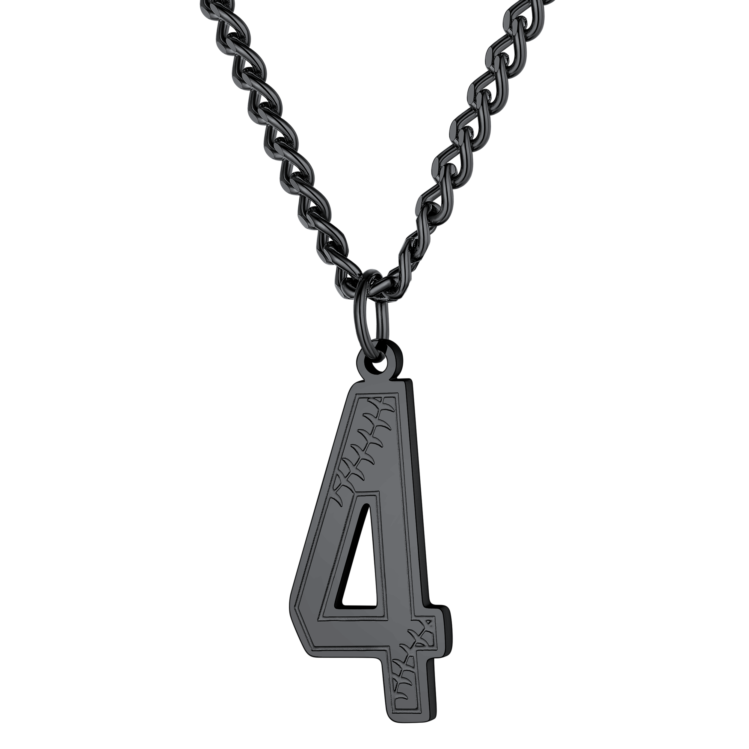 Custom Baseball Jersey Number Pendant Necklace for