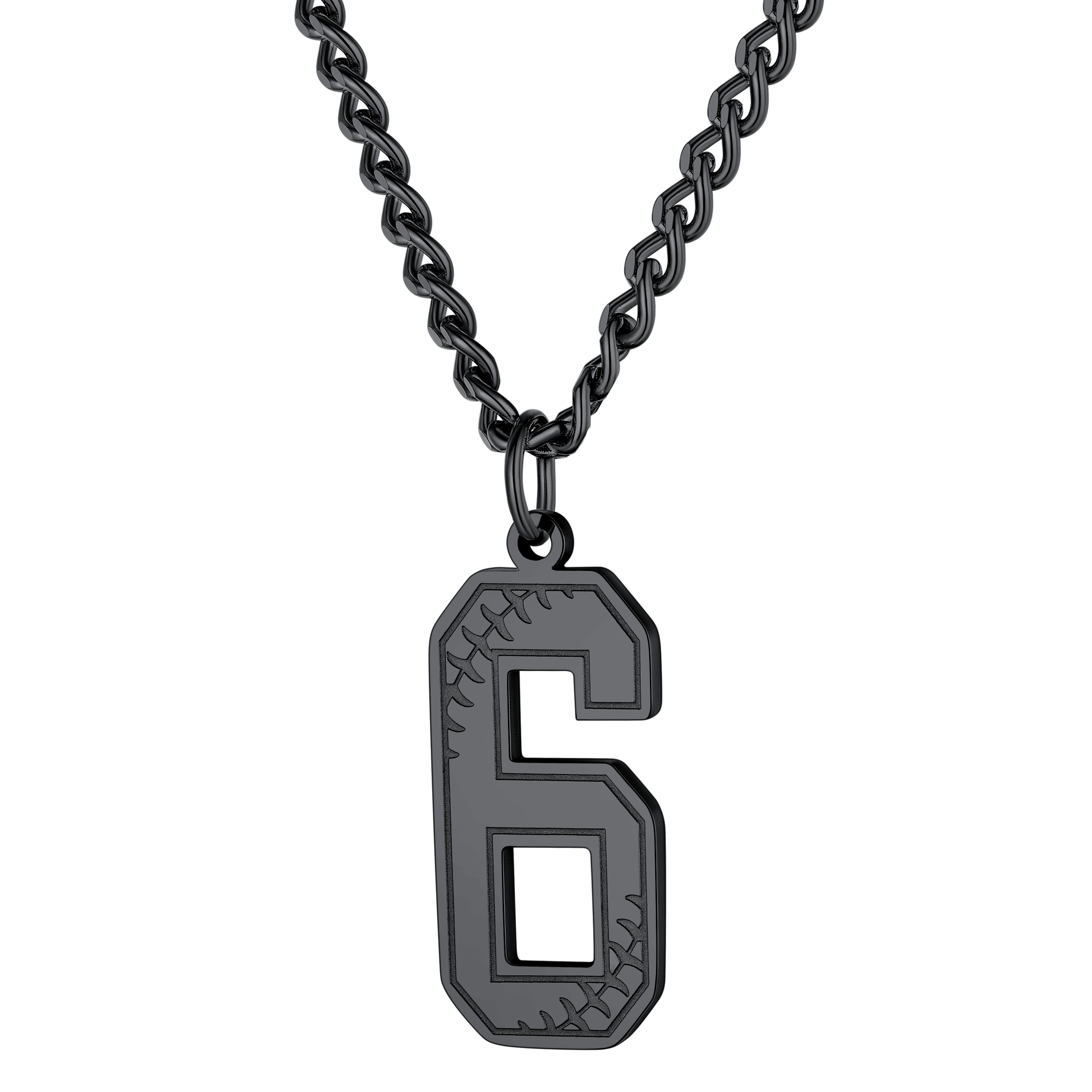 Custom Baseball Jersey Number Pendant Necklace for