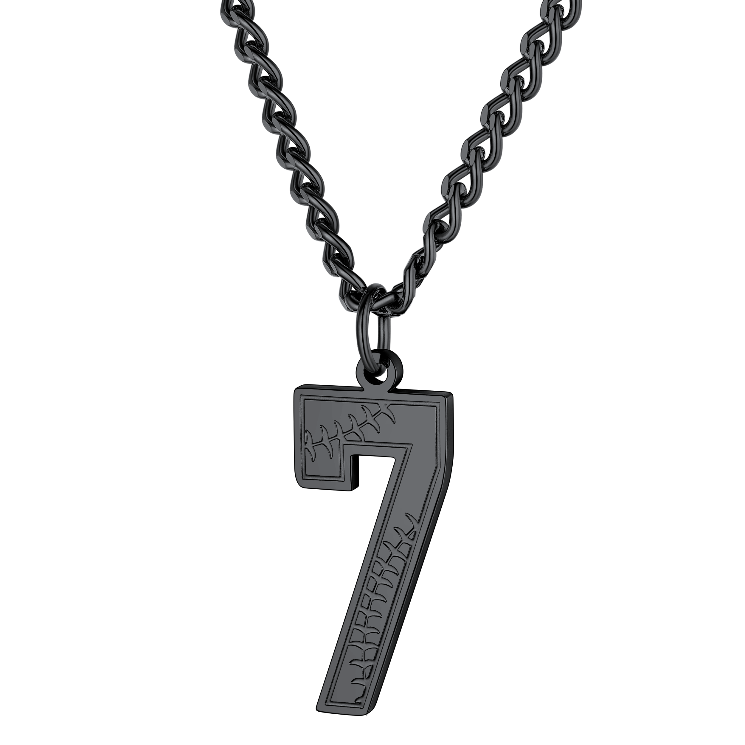 Custom Baseball Jersey Number Pendant Necklace for