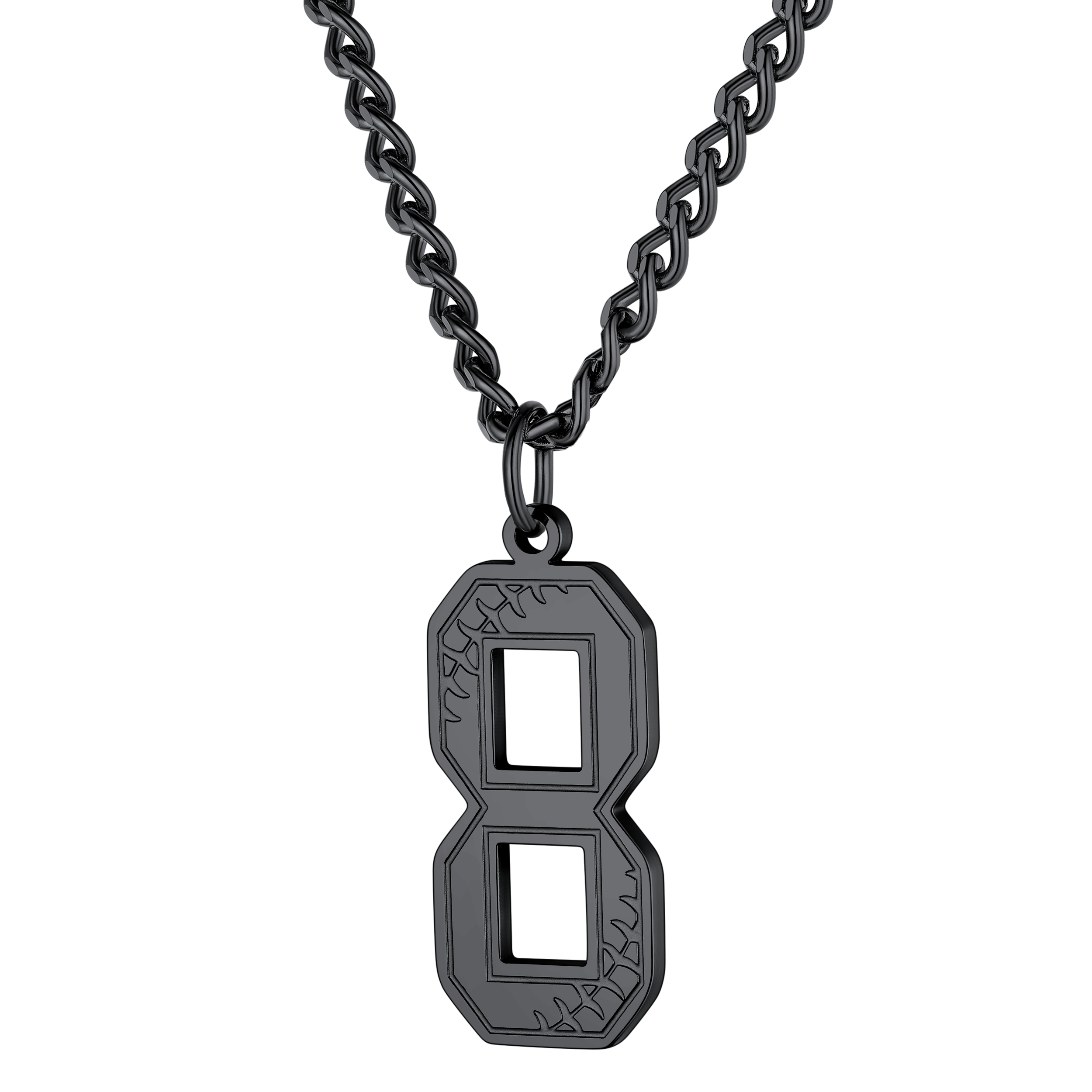 Custom Baseball Jersey Number Pendant Necklace for