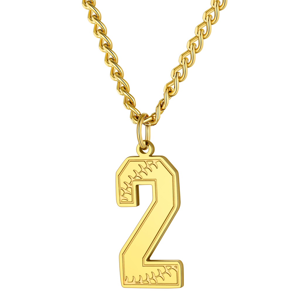Custom Baseball Jersey Number Pendant Necklace for