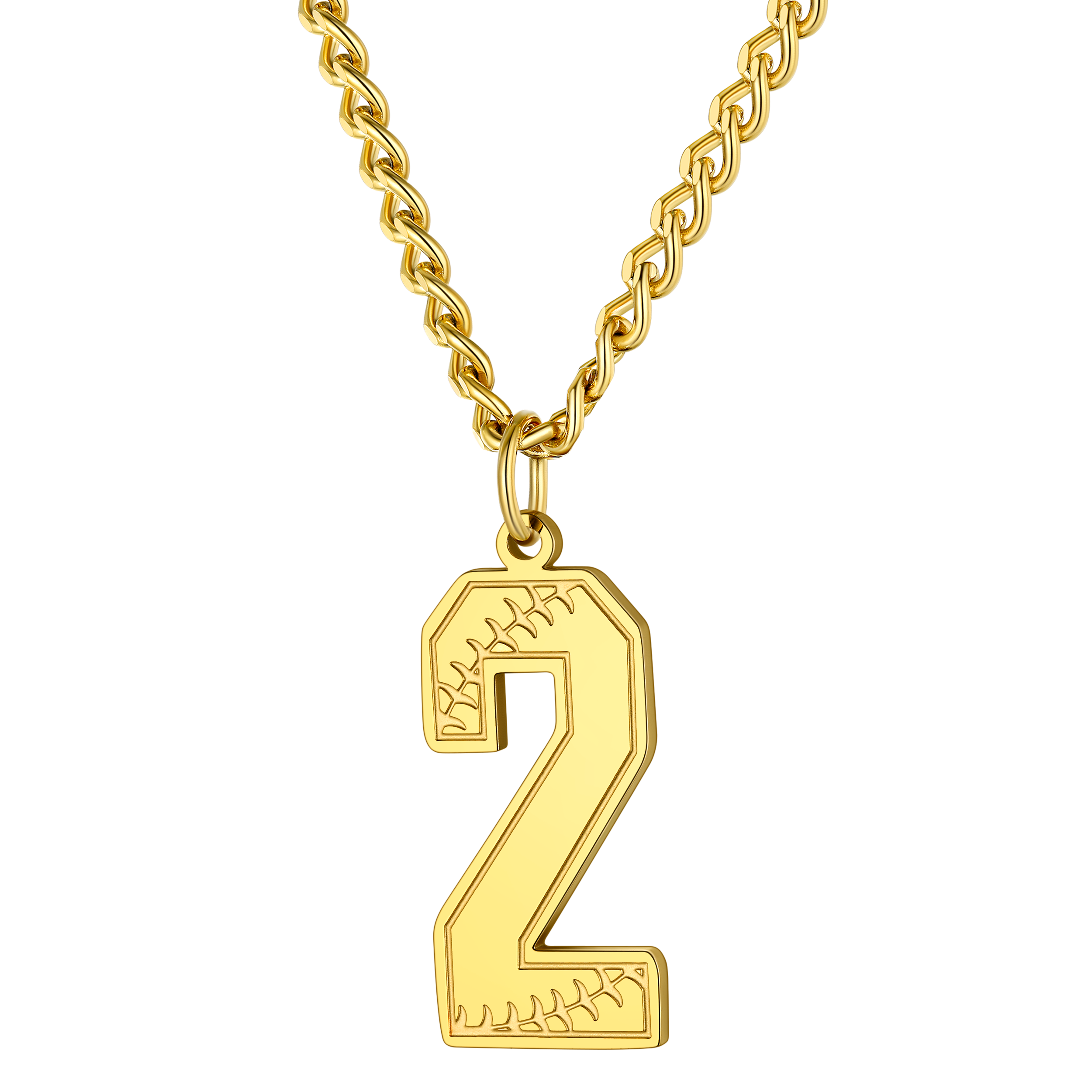 Custom Baseball Jersey Number Pendant Necklace for