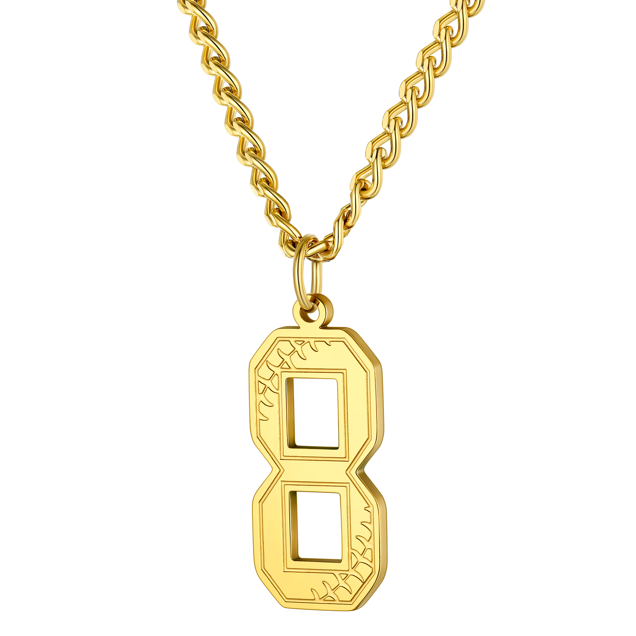 Custom Baseball Jersey Number Pendant Necklace for