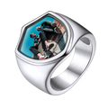 Customized Shield Signet Ring With Photo Memorial Gift for