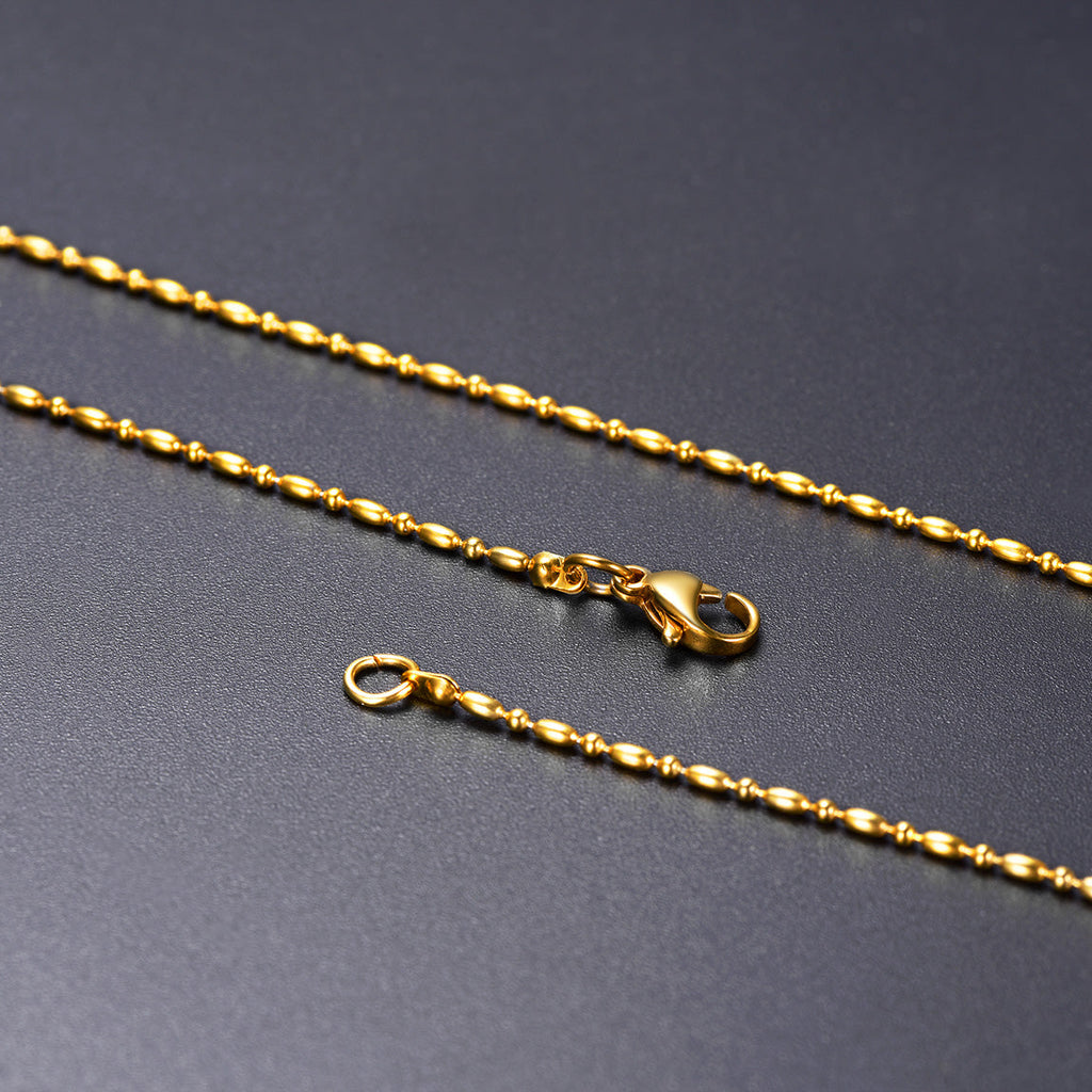 1.5mm Stainless Steel Slim Rope Chain Necklace for