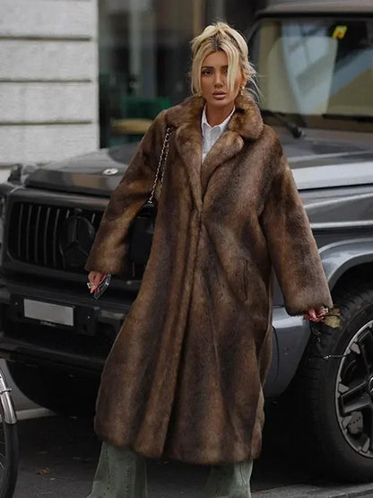 Winter Fur Coat Brown