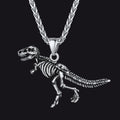 Punk Dinosaur Skeleton Necklace for in Stainless Steel