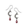 Tears of the Moon Earrings in Red Crystal by Alchemy Gothic