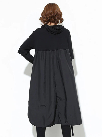Long Hooded Dress Black