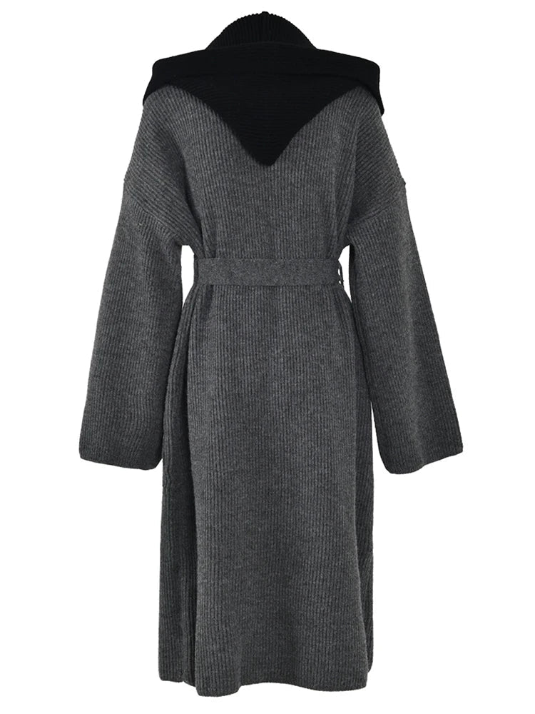 Hooded Cardigan Gray