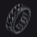 Stainelss Steel Cuban Chain Band Ring for