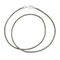Sterling Silver 1.8mm Fine Metallic Gray Leather Cord Necklace