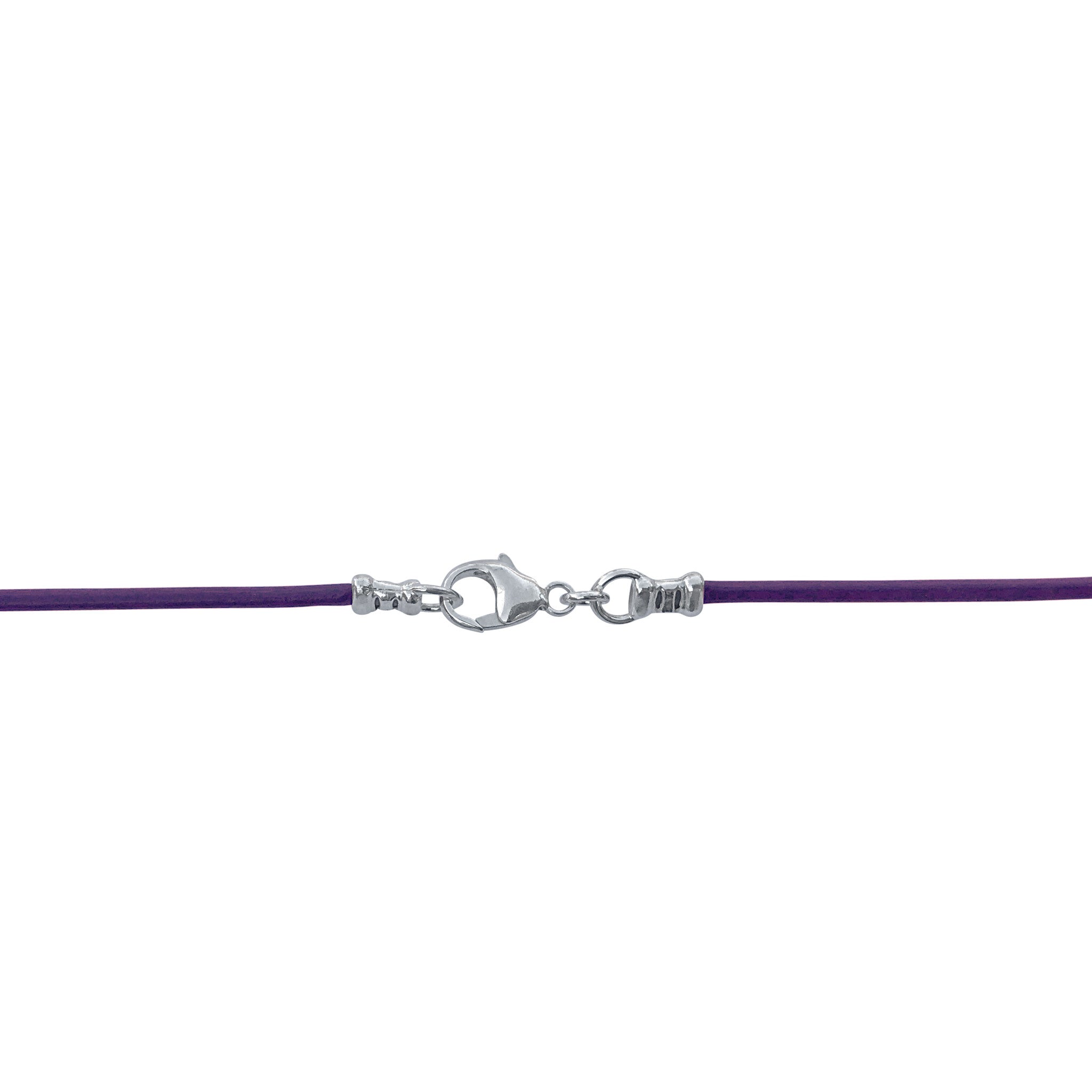 Sterling Silver 1.8mm Fine Purple Leather Cord Necklace