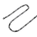 Flash Black Flat Mariner Chain Necklace for