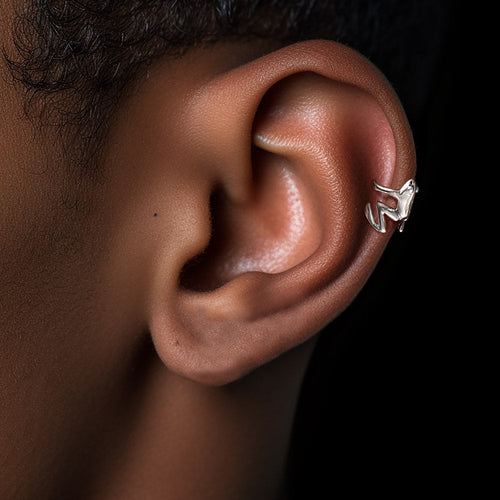 925 Sterling Silver Frog Ear Cuff Cartilage Earrings 1pc