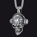 Gothic Earphone Skull Necklace Pendant for