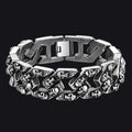 Gothic Chunky Skull Chain Bracelet Stainless Steel for