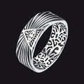 Silver All Seeing Eye Ring Celtic Knot Ring for