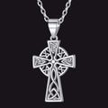 Sterling Silver Celtic Knot Cross Necklace for