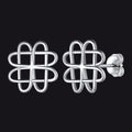 Silver Celtic Love Knot Stud Earrings for