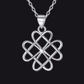 Sterling Silver Heart Flower Celtic Knot Necklace for