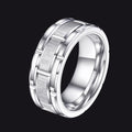 Tungsten Carbide Wedding Band Ring Brick Pattern Groove Ring for 8mm