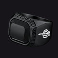 F*ck It Black Onyx Ring With Viking Runes for