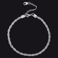 Stainless Steel Twisted Rope Chain Ankle Bracelet for Gift for Mom