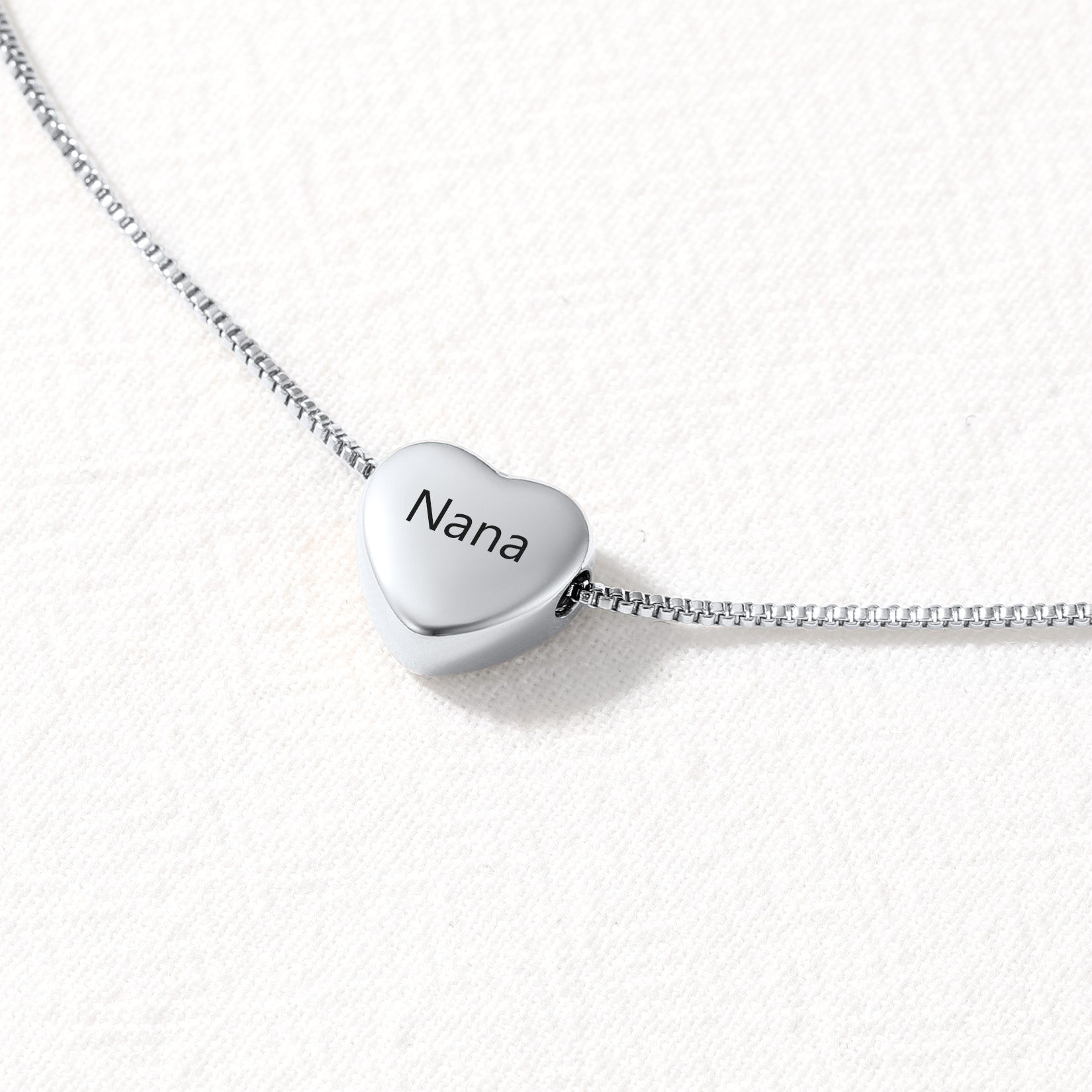 Custom Engraving Heart Ankle Bracelet With Cable Chain for