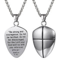 Christian Cross Joshua 1:9 Shield Necklace for