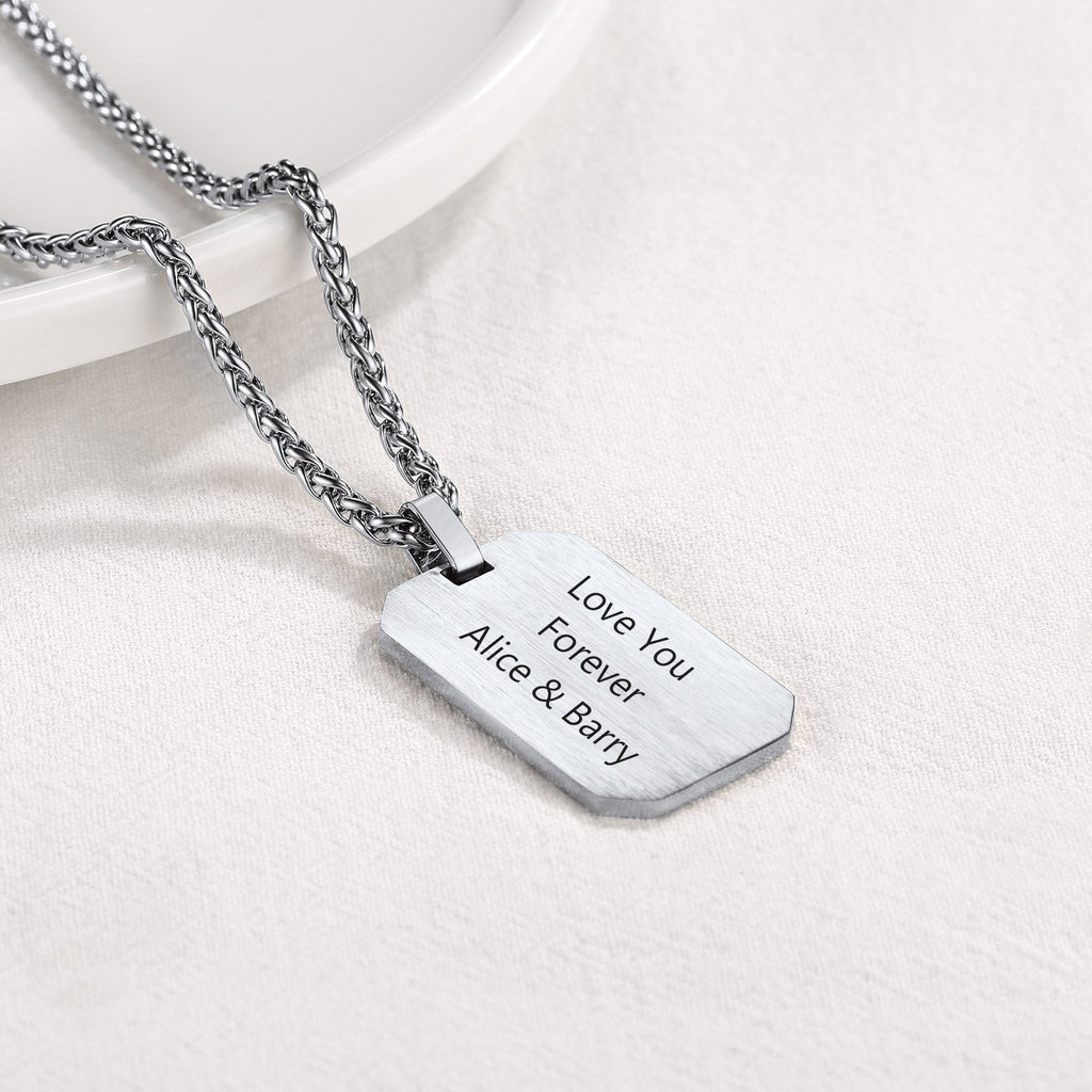 Customized Jersey Number Dog Tag Pendant Necklace for
