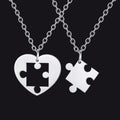 Customized Heart Puzzle Matching Necklaces Set for Couple Mom Daughter