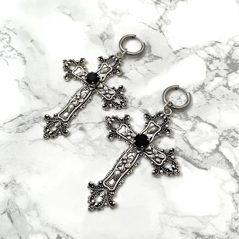 Gothic Cross Earrings