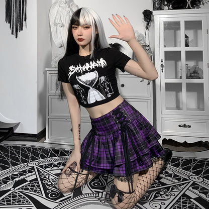 In Purple' Plaid Skirt
