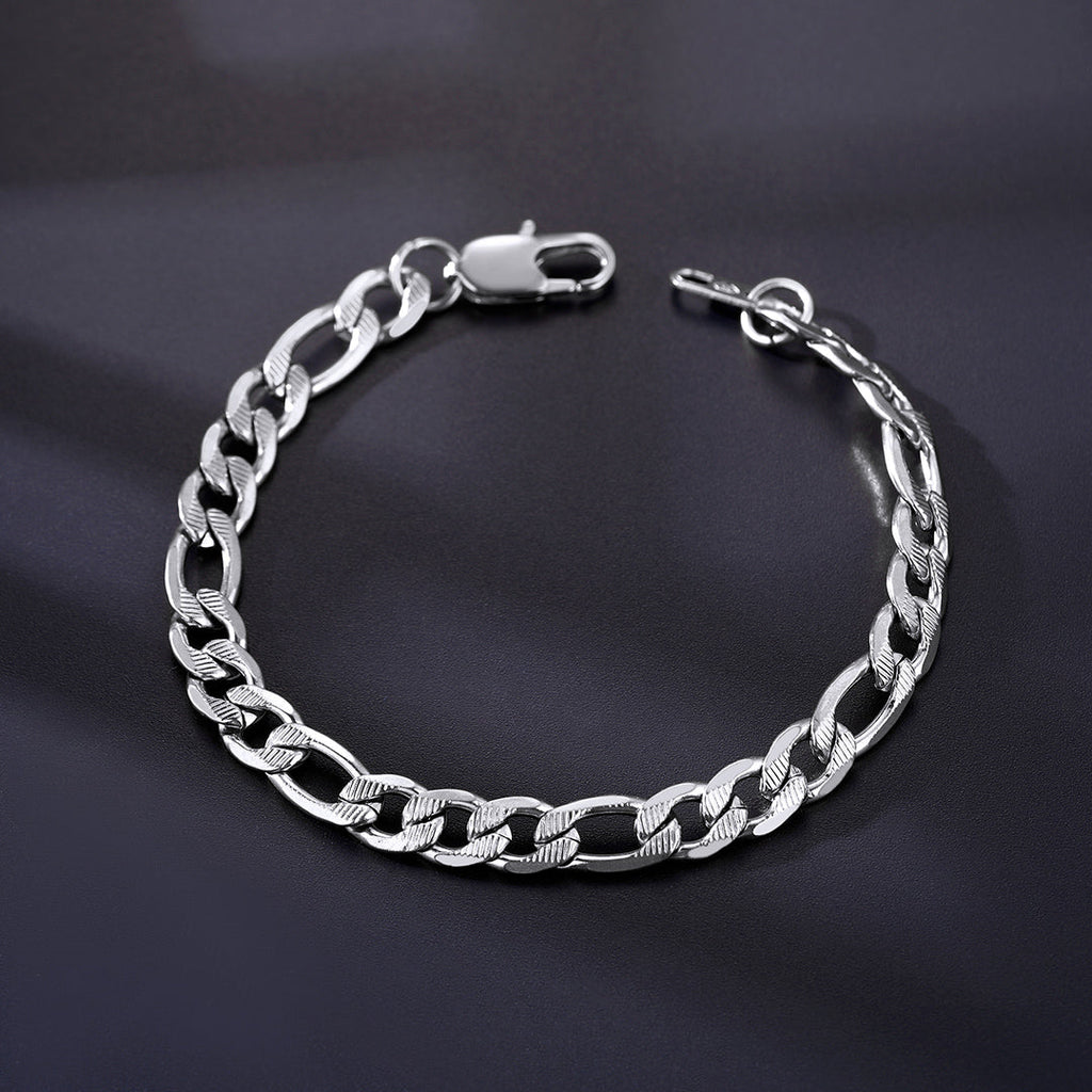 Thick Figaro Link Bracelet for 6/7/9mm Width