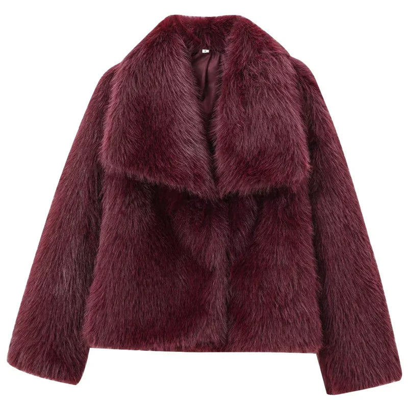 Fur Coat Burgundy