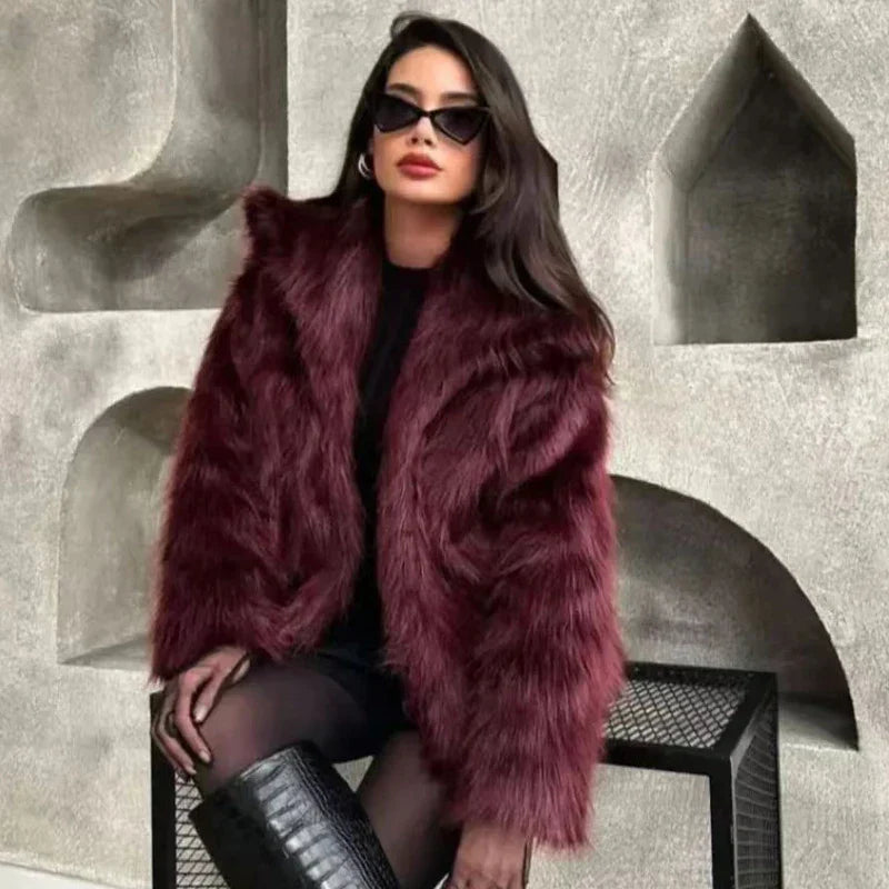 Fur Coat Burgundy