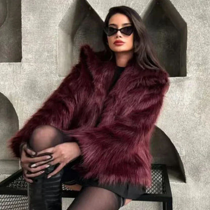 Fur Coat Burgundy